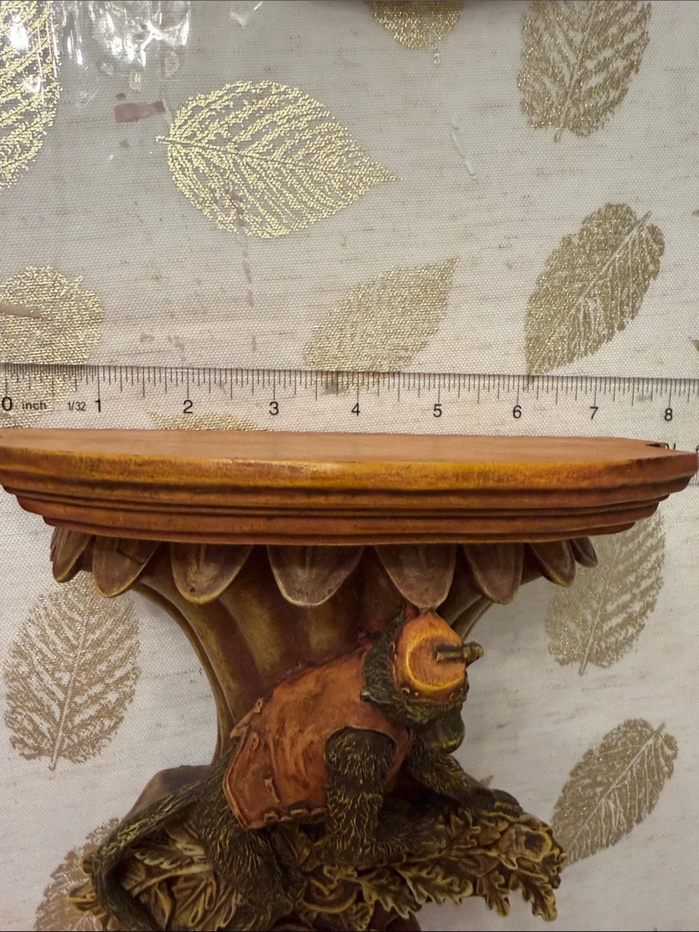 Vintage-Style Brown Monkey Wall Shelf Accent - Unbranded